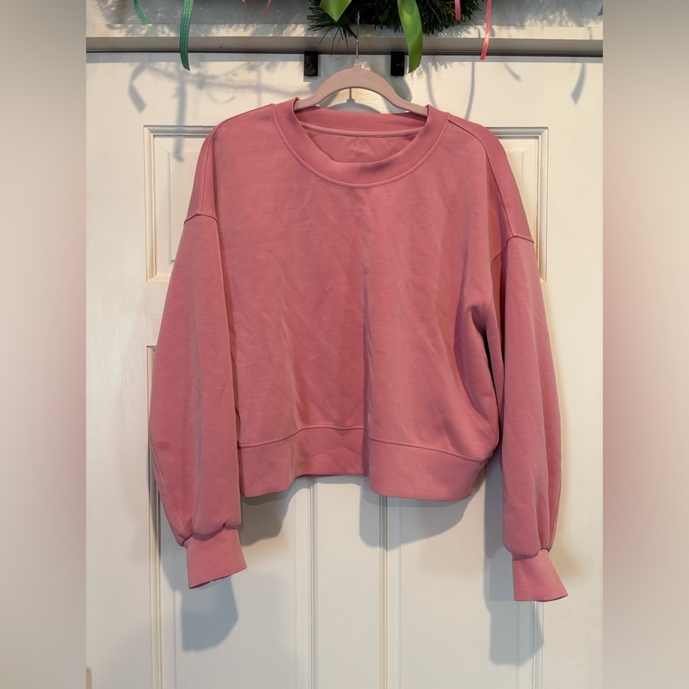 Lululemon Peloton Pink Cropped Crew Neck Oversized